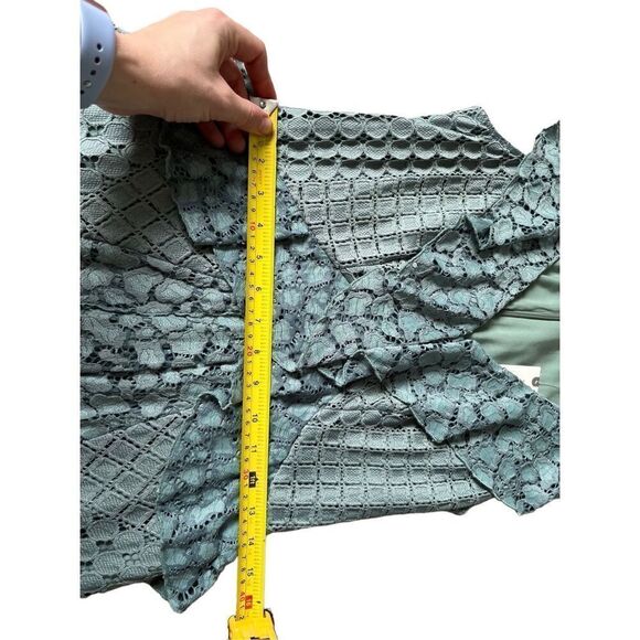 NEW Anthropologie Antoinette Ruffled Midi Dress size M Green - Picture 12 of 15